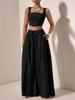 Spring/Summer 2026 Women's Solid Color Vest and Wide-Leg Pants Suit