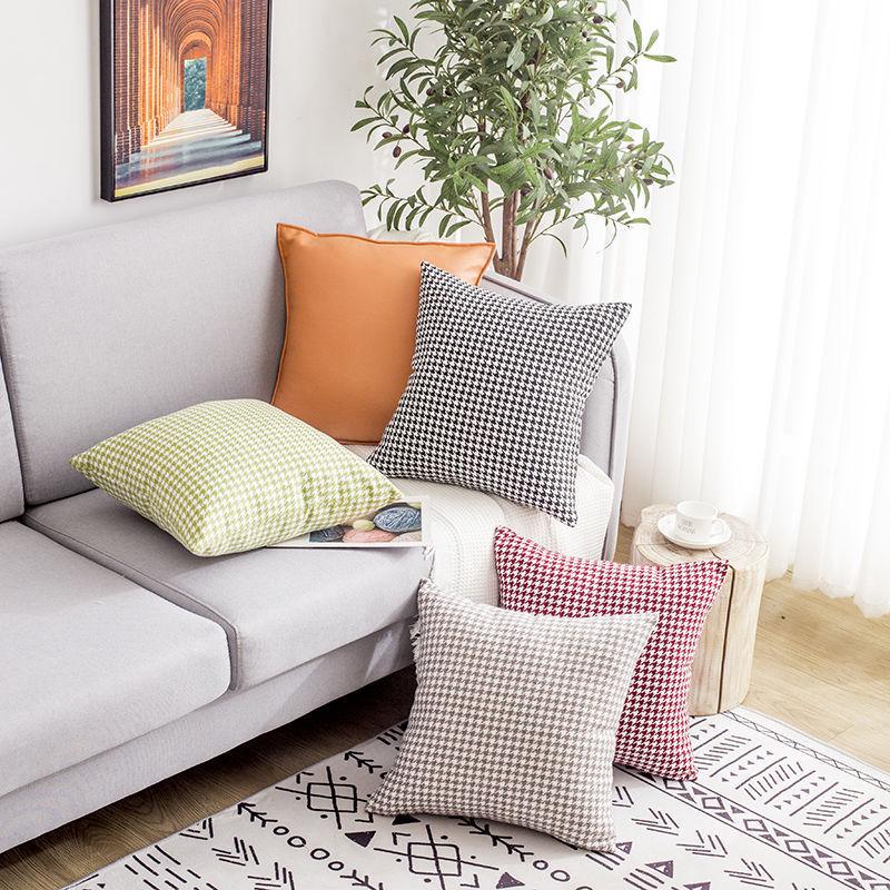 Nordisk Lett Luksus Houndstooth Putetrekk for Seng, Kontor, Bil eller Sofa