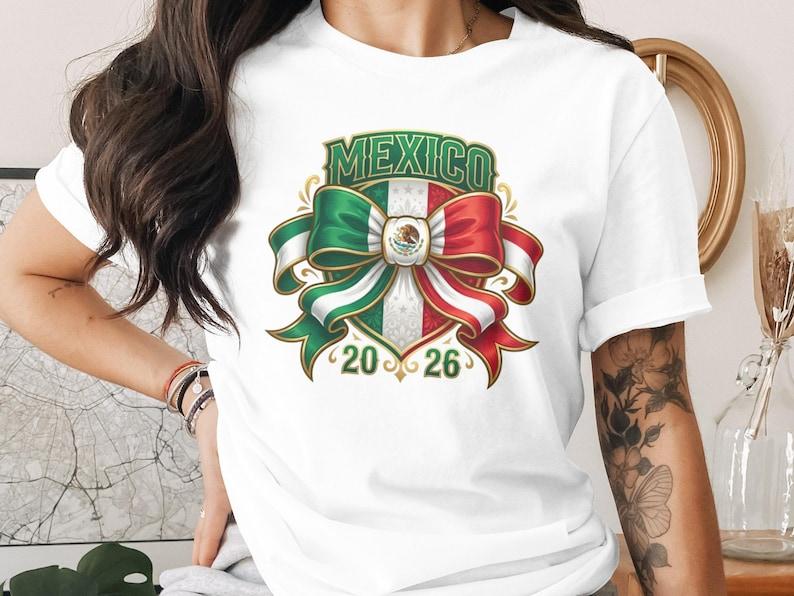 Mommy and Me Mexico World Cup 2026 T-Shirt, Matching Mexico Soccer Fan Tee, Vibrant Patriotic Gold Effect Apparel for Family 4XL