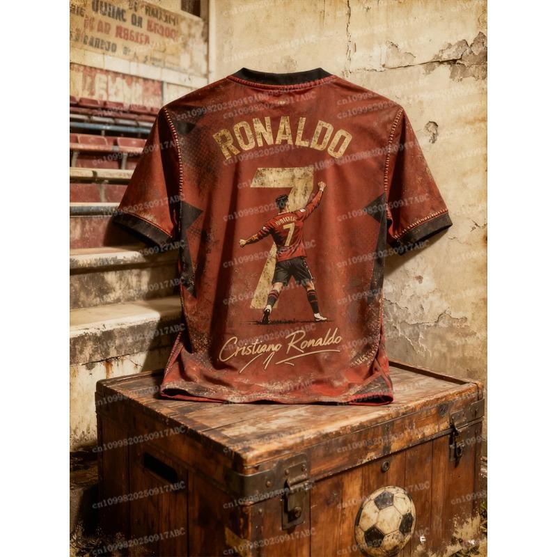 New Summer Men Football Jersey Printed Ronaldo Jersey Boys Girls Training Kid Sports Breathable Women Short Sleeve Men's T-shirt