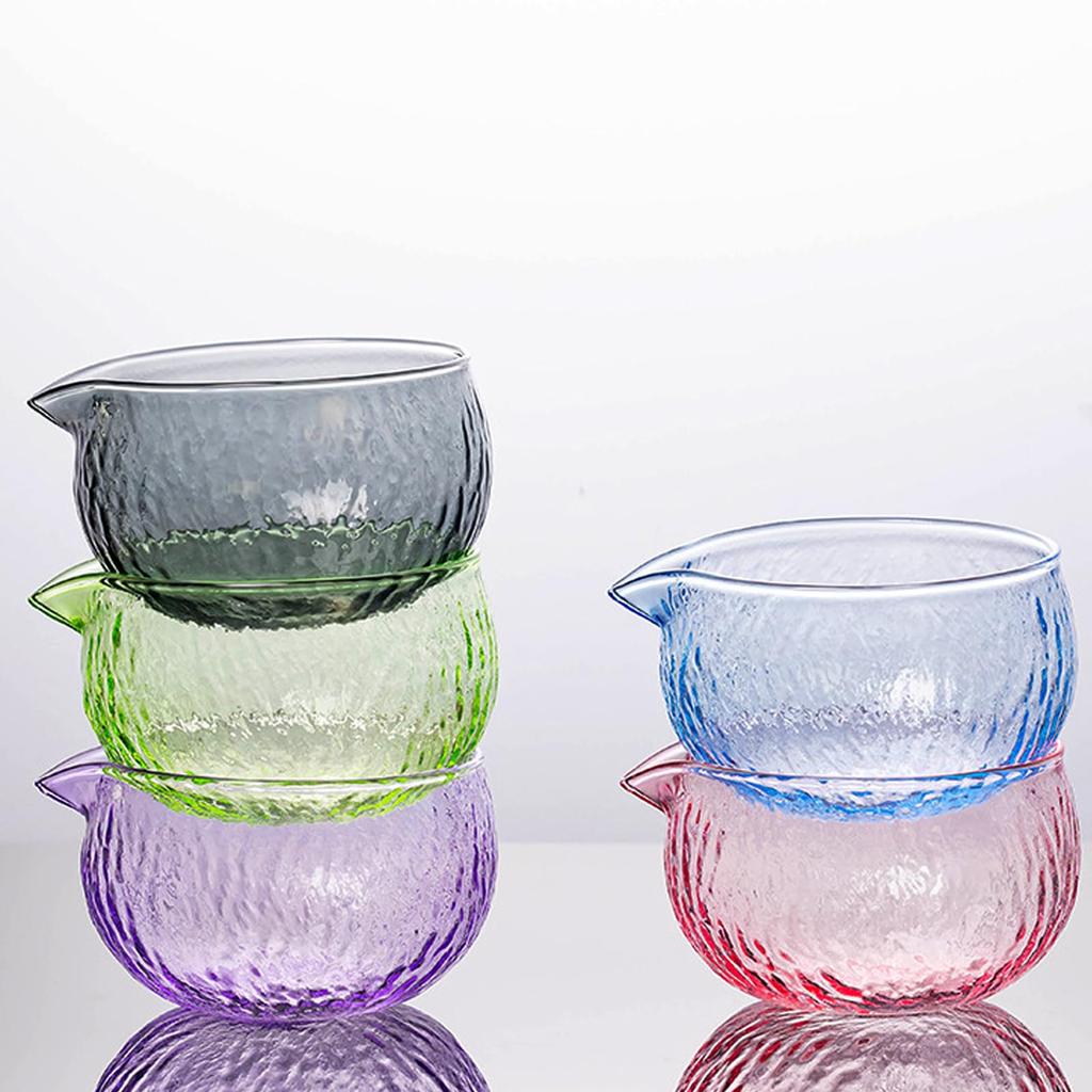 MiniMood Matcha Tea Bowl, Heat-Resistant Glass, 12.5cm Diameter, Japanese Style, Traditional Craft, 450ml, Perfect for Tea Ceremonies (Purple,