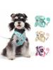 Frühlings-Neuer Stil Blumig Hundegeschirr und Leinen Set, Verstellbar & Bequem Für Kleine Hunde, Canvas Digitaldruck Atmungsaktiv W