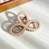 Milk Tea Color Large Hair Claw - Korean Style Fashionable Hollow Out Shark Clip for Women's Updos