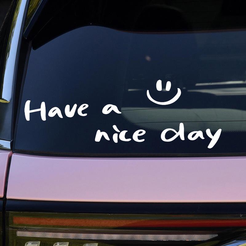 Happy Day Personalized Reflective Car Stickers for Rear Windshield or Doors