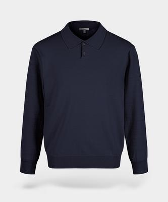 BIRBANTE Soft Washable Collared Knit - Dark Navy