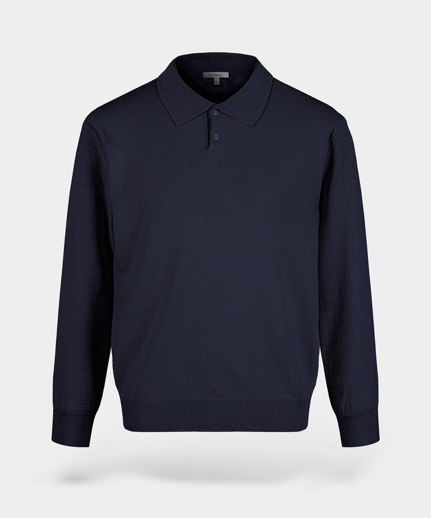 BIRBANTE Soft Washable Collared Knit - Dark Navy