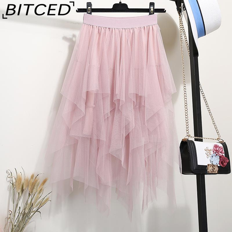 BITCED Damenmode Lässig Einfarbig Druck Sommer Frühlingsrock