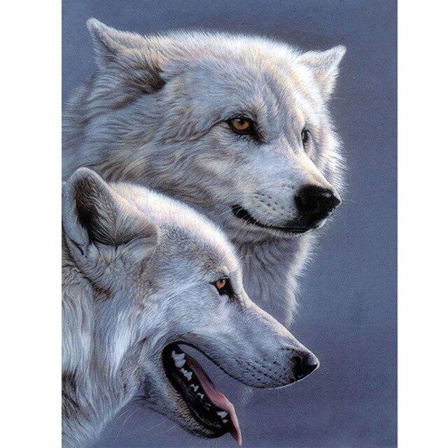 Wolf DIY 5D Diamond Painting Full Round Resin Rhinestone Mosaic Animal Paintings Diamond Embroidery Cross Stitch Home Decor