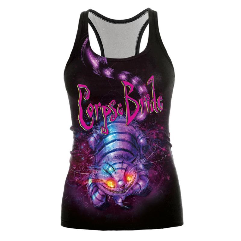 Halloween Animal Anime Digital Print Women's I-shaped Vest Yoga Top