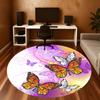 1pc Butterfly Artwork Round Chair Mat Area Rug - Non-Slip, Floor Mat for Office, Bedroom, and Indoor Decor C1125185