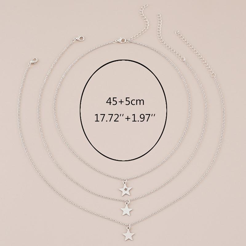 2/3 Pieces Retro Vintage Star Charm Necklace Birthday Gifts Friendship Chain Necklace with Message Card Jewelry Present