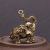 Handcrafts Brass Elephant Keychain Pendant Ornament Representing Strength and Luck for Traditional Decors Enthusiasts