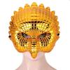 Golden Full Face Mask Plastic Animal Mask Creative Halloween Masks  Festival