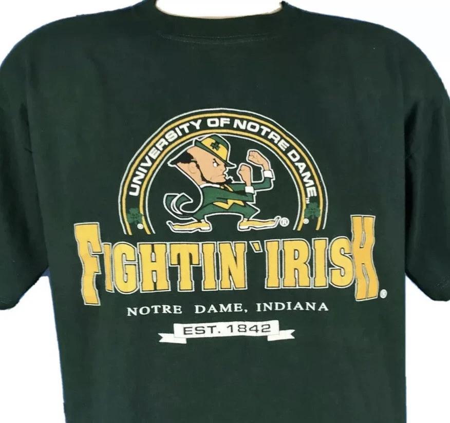 

vintage 90s UNIVERSITY OF NOTRE DAME FIGHTIN’ IRISH T-Shirt S football hip hop L