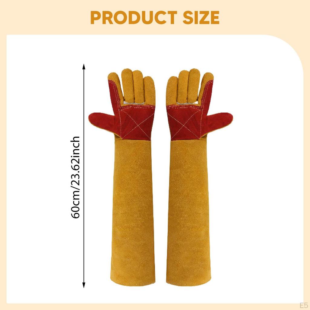 Animal Handling Gloves Anti Scratch PU Leather Breathable Pet for Cats Dogs Biteproof