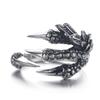 Personalized Retro Punk Animal Rings: Dragon & Eagle Claw Designs for Men
