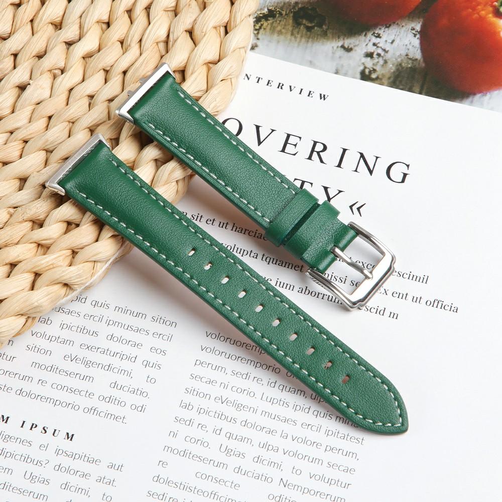 

For Honor Band 9 Replacement Strap Genuine Cow Leather Watch Band Green
