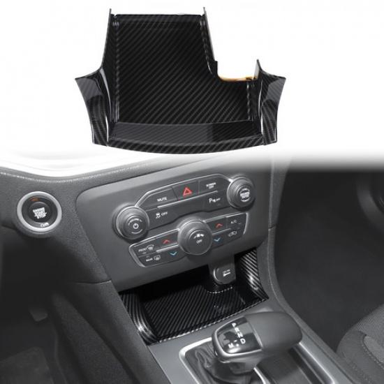 Center Front Shifter Drawer Storage Box Cover Trim for Dodge Charger 2011+Carbon