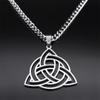 Witch Celtic Knot Triquetra Trinity Hollow Necklace Women Stainless Steel Men Amulet Necklaces Jewelry Nudo De Bruja N3217S03