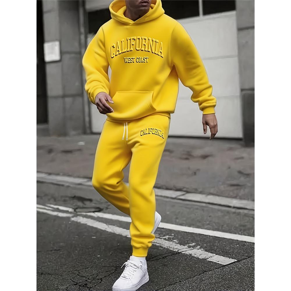 

Men s Hoodie Set, Loose Fit, Autumn Winter Two Piece Set, Street Style, American Retro Sportswear S