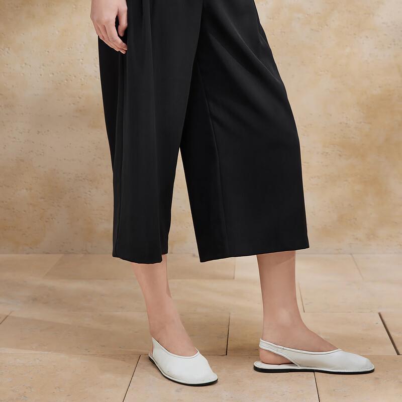 Women's High-Waist Cropped Wide-Leg Suit Pants