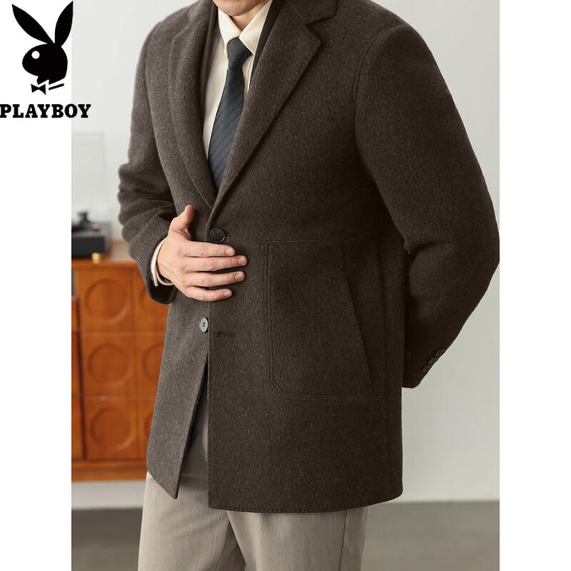 PLAYBOY Men's Wool-Cashmere Blend Business Coat