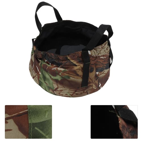 Folding Bucket, Footbath Bucket, Durable, Easy to Store, Lightweight, Polyester, Multipurpose (Camouflage) Washtub