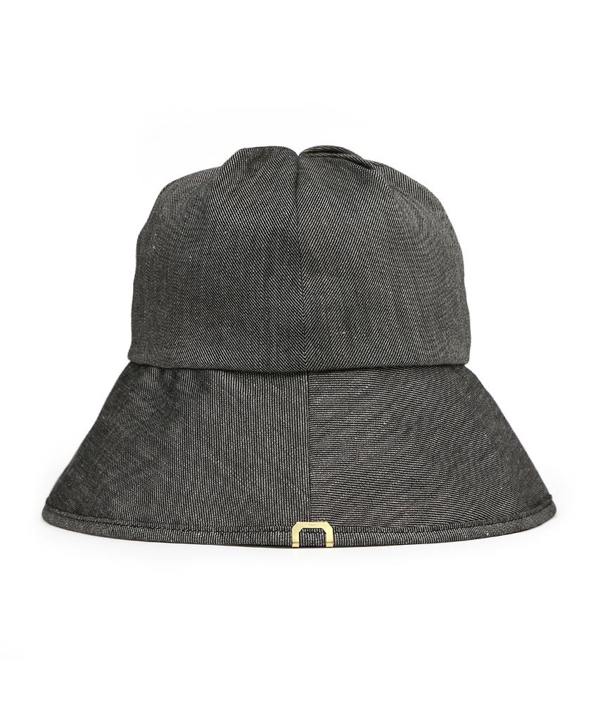 Eondeokeonteulolseutyudio Strap Bucket Hat / Linen Tw / B Black