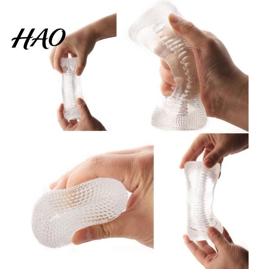 Artificial Pussy Masturbator Cup Transparent Eco-friendly Rubber Men Balanus Vagina Endurance Exercise for Bedroom