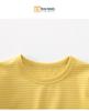 2026 Summer Boys' Korean Style Striped Lycra Cotton Round Neck T-shirt