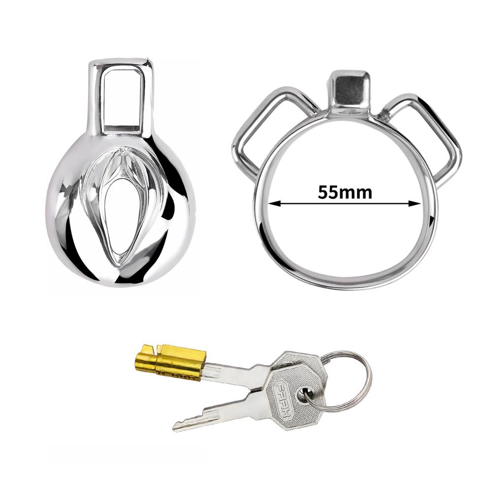 Male Chastity Lock Stainless Steel Penis Cage with Hook Urethral Chastity Belt Penis Ring Ball Stretcher