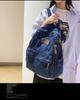 Zaino Moda Nuova Moda Tendenza Semplice Zaino Grande Capacità Resistente Borsa in Denim Studente Universitario Scuola Superiore Scuola Media Zaino