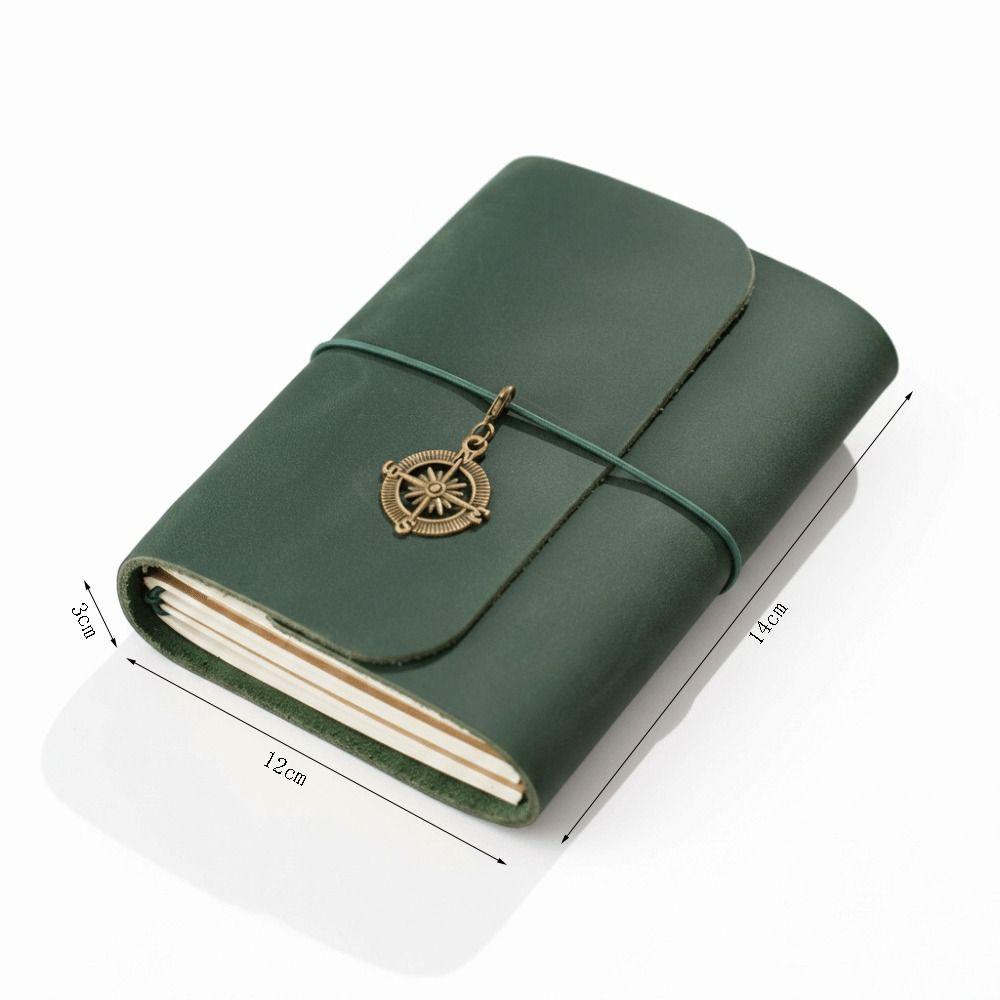Handmade Retro Passport Travel Notebook Refillable Design Genuine Leather Sketchbook Tri-fold Loose-leaf Pages Pocket Notebook