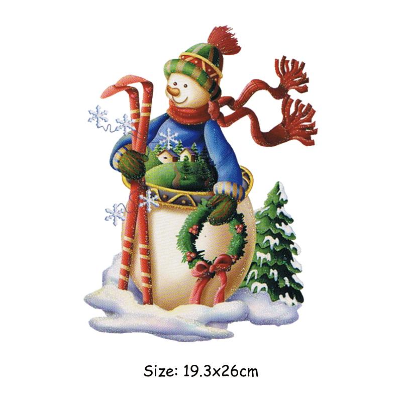 

Милый снеговик, железные нашивки, рождественские Diy Parches, Ropa, термопресс, аппликация, наклейки на одежду, толстовки, джинсовые нашивки, художественные ремесла 19.3x26cm
