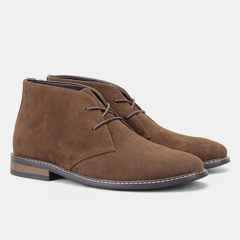 Moda Primavera y Otoño Ante Casual Botas de Hombre Retro con Cordones Botines Chelsea de Hombre Botas de Nieve