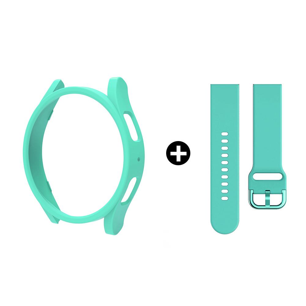 Strap+Case for Samsung Galaxy Watch 4/5/6/7 40mm 44mm PC Hollow Frosted Protector Bumper Cover Original Silicone Band
