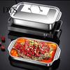 High Temperature Resistant Pan Stainless Steel Baking Pan, with Handles, Heavy-Duty Rectangular Tray, Large Seafood Tray Durable Kitchenware,