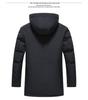Winter-Baumwolljacke in Übergröße für Väter mit abnehmbarer warmer Kapuze für Männer mittleren Alters und ältere Männer.