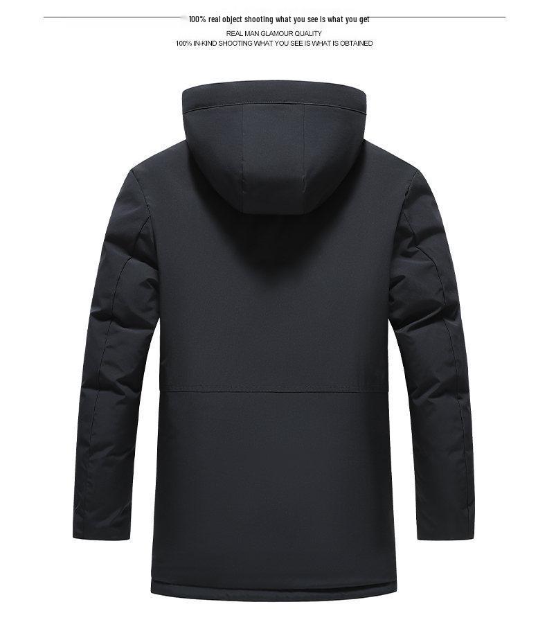 Winter-Baumwolljacke in Übergröße für Väter mit abnehmbarer warmer Kapuze für Männer mittleren Alters und ältere Männer.