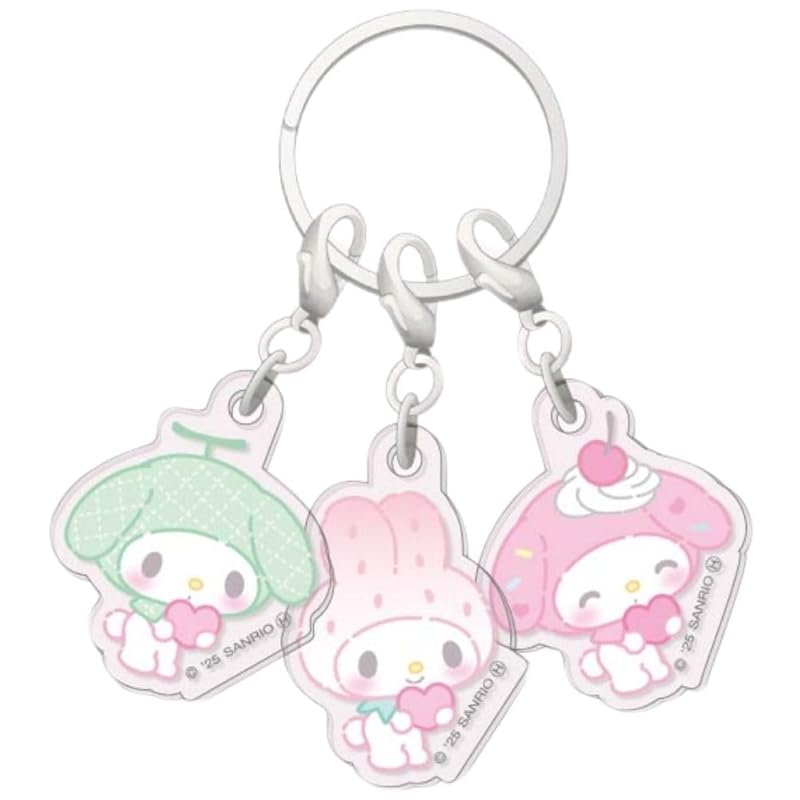 

marimo craft sanrio my melody 50th girly pop heart 3 rows of acrylic keychains B [Each part] Approximately within W29 x H39mm MMM-550