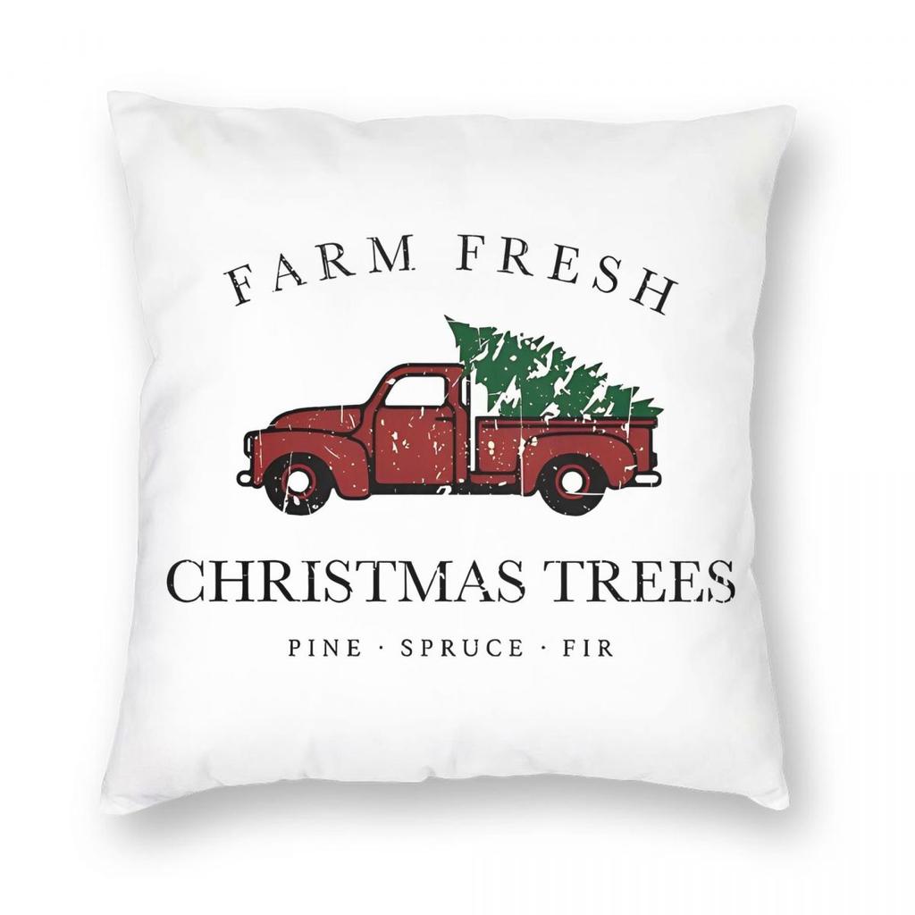 Red Car With Christmas Tree On Roof Pillowcase Printing Fabric Cushion Cover Gift Throw Pillow Case Cover Home Wholesale cm