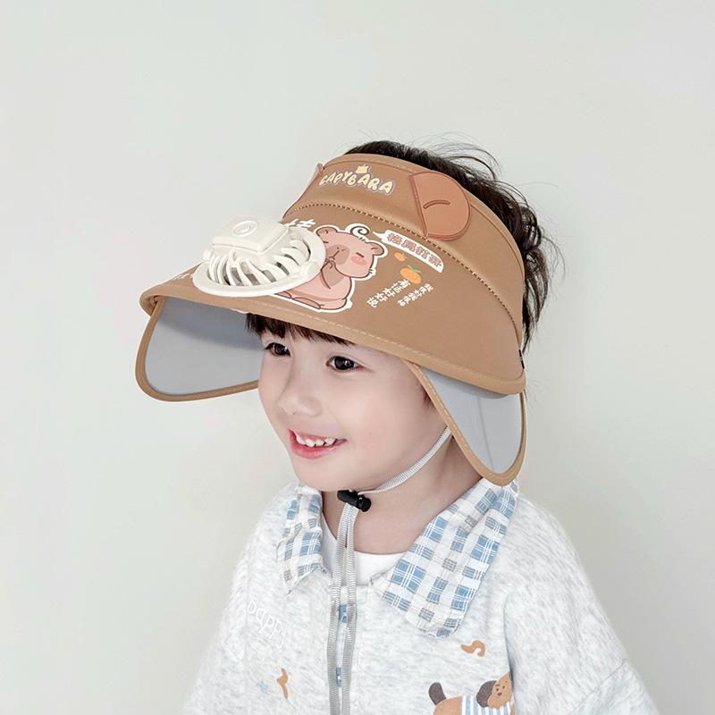 Children's Hat with Fan Sun Hat Empty Top Sun Protection Hat Boys and Girls New Summer Sun Hat