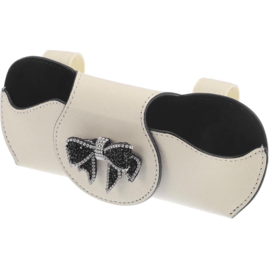 

Motoforti Car Sunglasses Case Magnetic Universal Car Visor Eyeglasses Holder Storage Box PU Leather Beige 18x7.6cm 1Pc