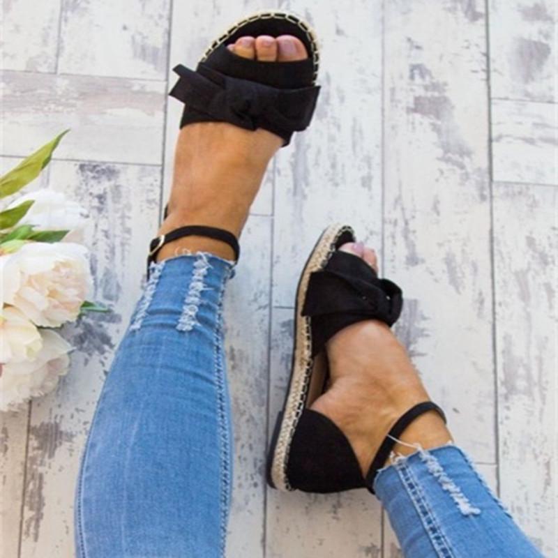 2021 Summer Women s Casual Large Size Flat Sandals EU 35 чёрный