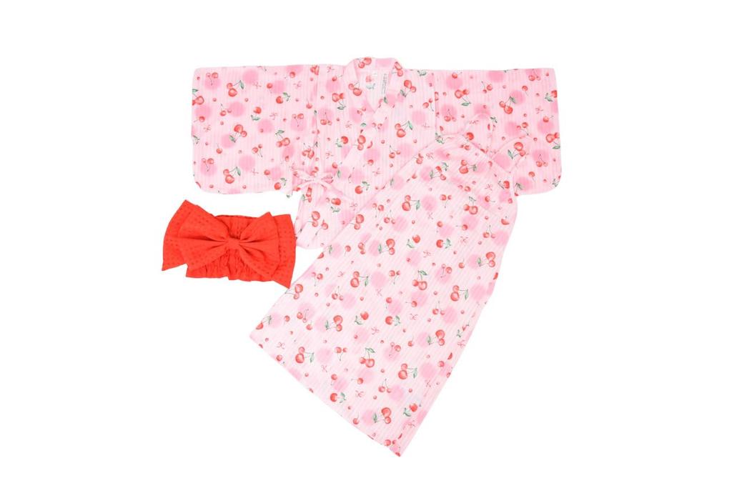 Yukata Leicht zu tragen, einteiliges Yukata-Set mit großer Blume, Kinder, Mädchen, Kinder, Jinbei-Obi-Set, 100, 110, 120, 130, 140, Sommerfest, Feuerwerksfest