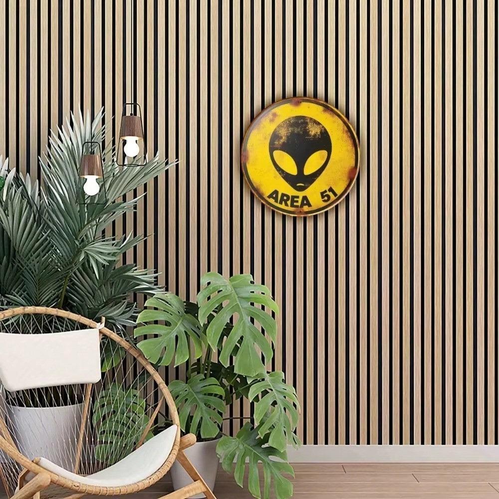 Vintage Area 51 UFO Metal Tin Sign Alien Decor Retro Wall Art