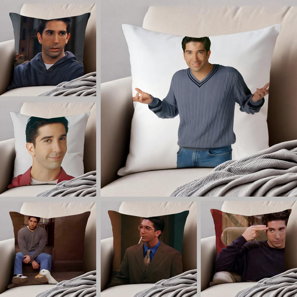 RRoss GellerClassic Character Cushion Cover Throw Pillow Cover Hidden Button Durable Polyester Chair Cushion