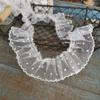 Elegant Pleated Lace Trim Black/White Polka Dot Mesh Ribbon Lace Fabric Ribbon  Cuffs
