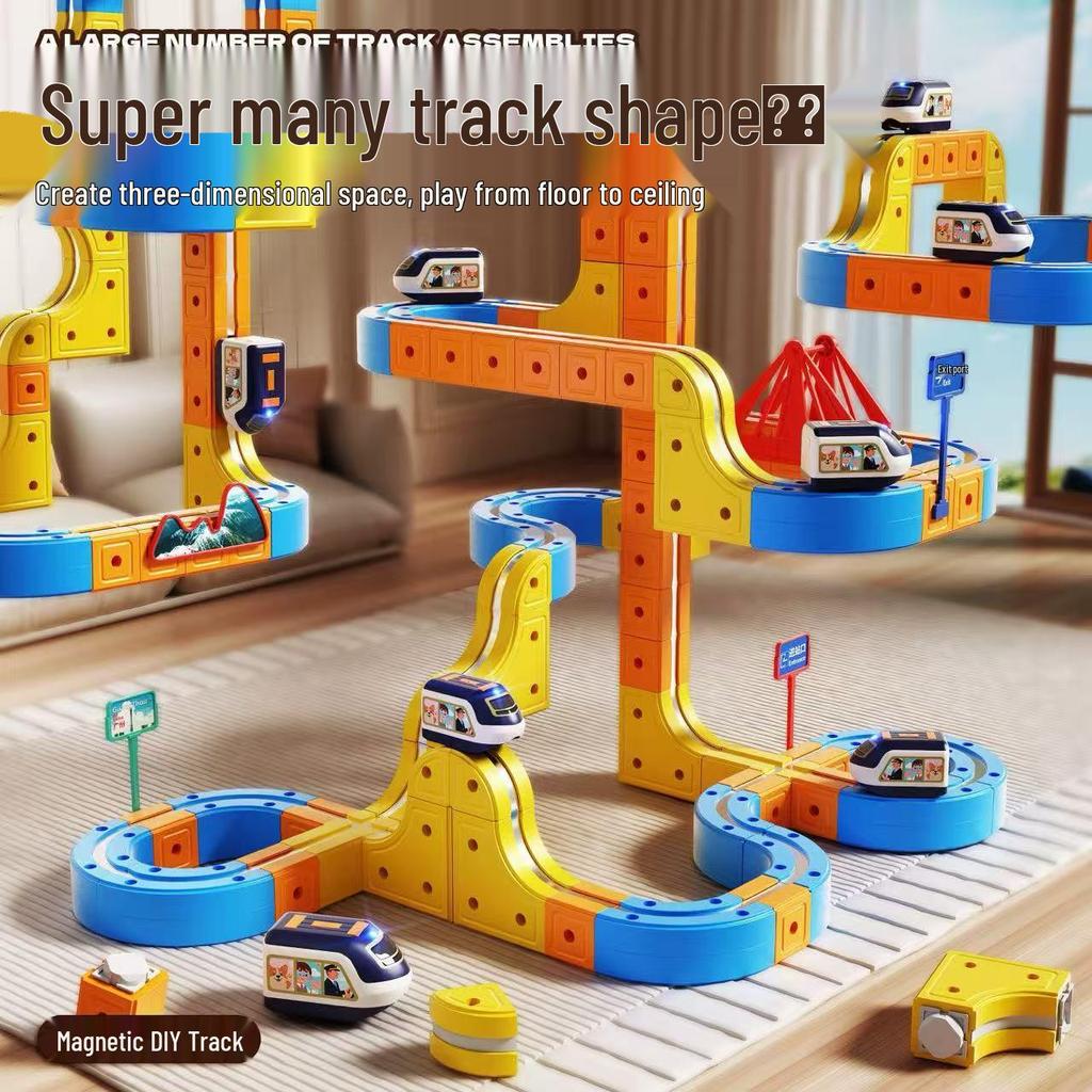 Educational Magnetic Train Building Blocks: High-Speed Rail DIY Toy for Kids