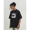Black of Exit High Street Dark Abstract Print Loose Short-Sleeved T-Shirt for Men and Women, National Trend Niche Design Tee